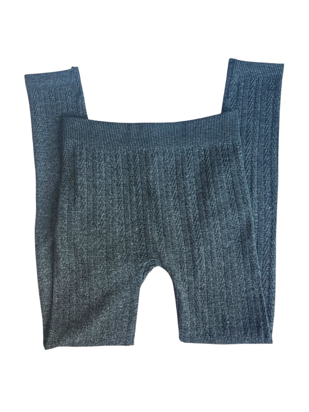 Connection 18 SIZE 1X Patterned Textured Seamless Fleece Lined Mid Rise Leggings